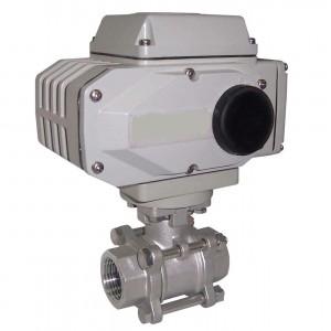 電動三片式球閥|螺紋絲扣電動球閥